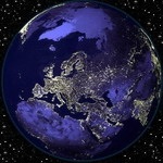 Photographie de la plante Terre vue de nuit les lumires des villes d'europe